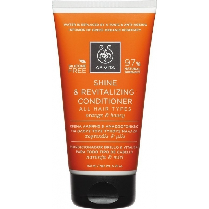 Apivita Shine & Revitalizing Conditioner All Hair Types Πορτοκάλι & Μέλι 150ml