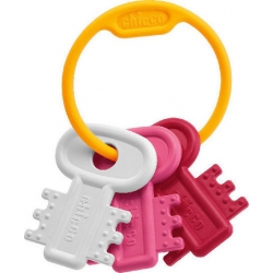 Chicco Κουδουνίστρα & Μασητικό Χρωματιστά Κλειδιά Ροζ 3m+ 63216-10