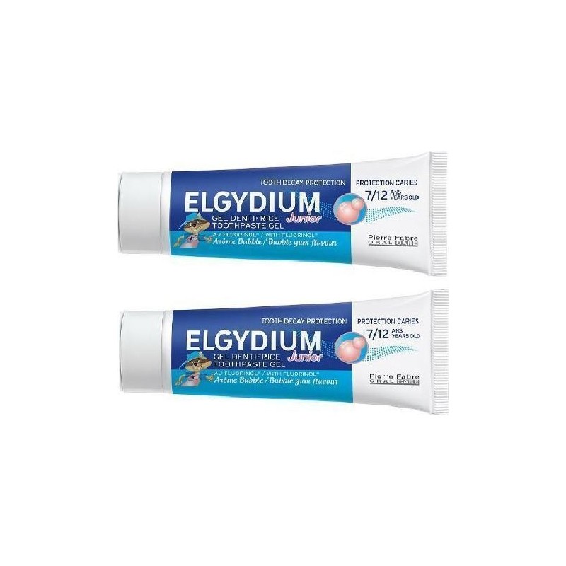 Elgydium Junior Οδοντόκρεμα Gel με Γεύση Bubble 2x50ml