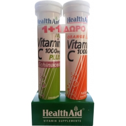 HealthAid Vitamin C 1000mg Plus Echinacea + Vitamin C 1000mg 20+20 αναβράζοντα δισκία