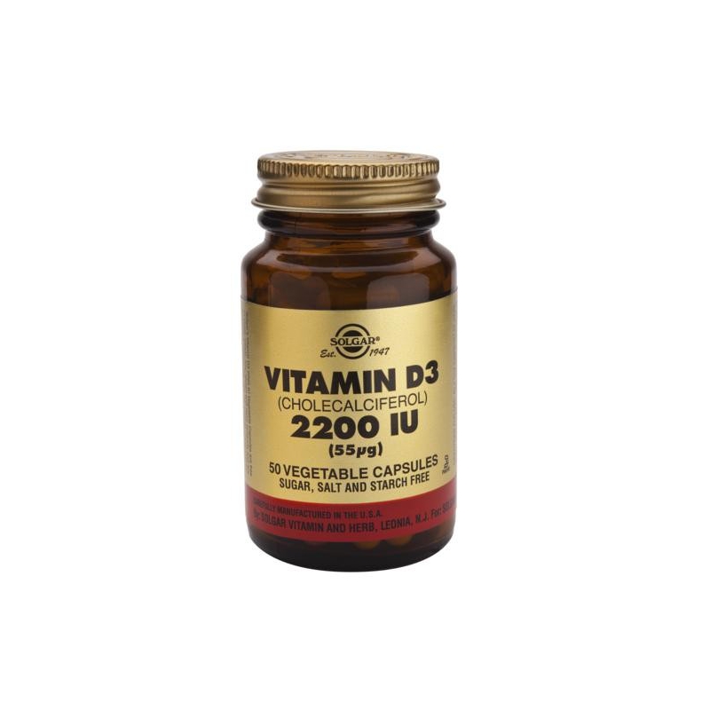 Solgar Vitamin D-3 2200 IU veg. caps 50 κάψουλες