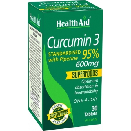 Health Aid Curcumin 3 600mg 30 ταμπλέτες