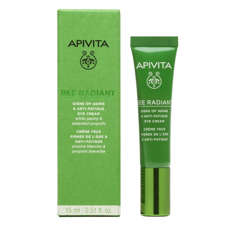 Apivita Bee Radiant Eye Cream with Peony Κρέμα Ματιών για Σημάδια Γήρανσης - Ξεκούραστη Όψη 15ml
