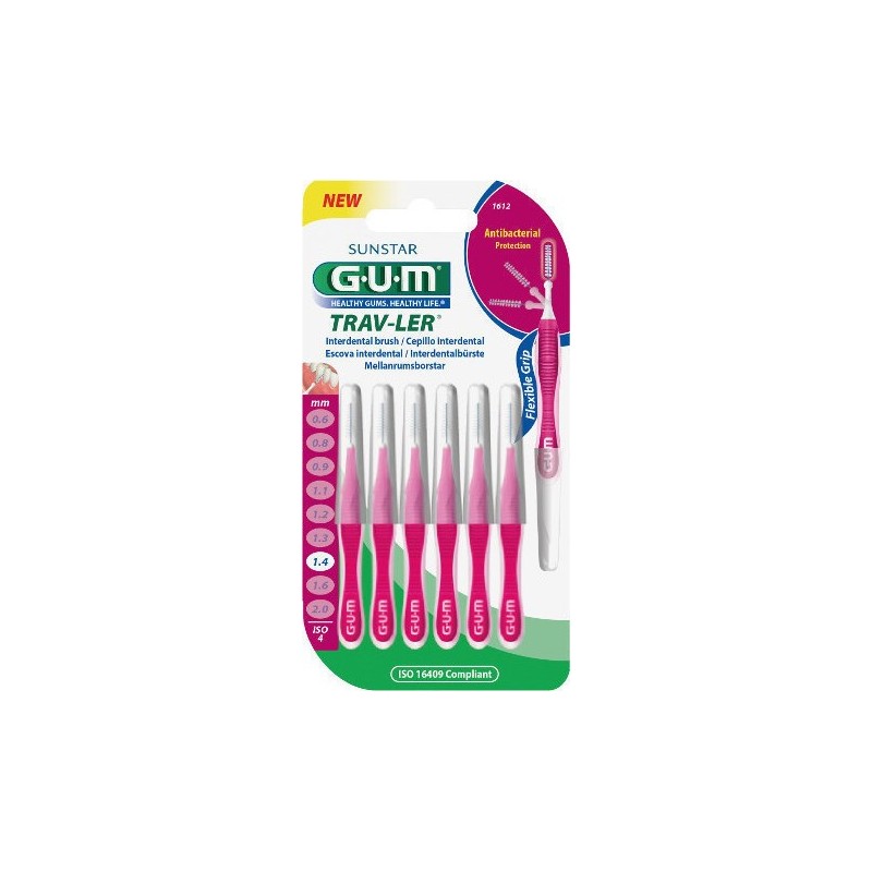 GUM 1612 Trav-ler Interdental Brush - Μεσοδόντιο Βουρτσάκι 1.4mm Φούξια 6 τμχ GUM 1612 Trav-ler Interdental Brush - Μεσοδόντιο Βουρτσάκι 1.4mm Φούξια 6 τμχ