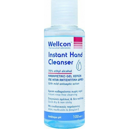 Wellcon Καθαριστικό Gel Χεριών με Ήπια Αντισηπτική Δράση 70% 100ml