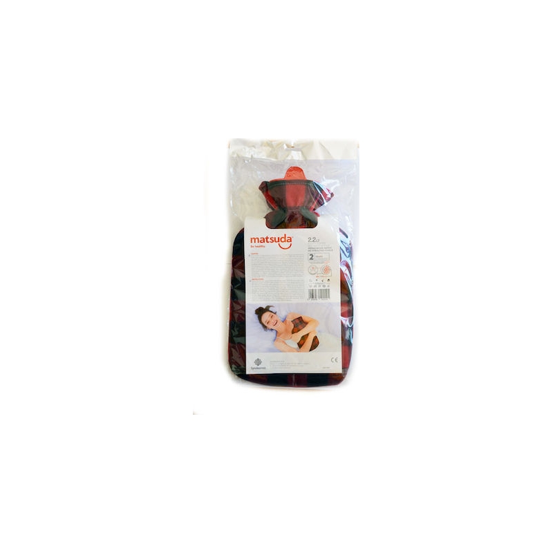 Matsuda Πλαστική Θερμοφόρα με Επένδυση Fleece 2.2lt Κόκκινο Καρό