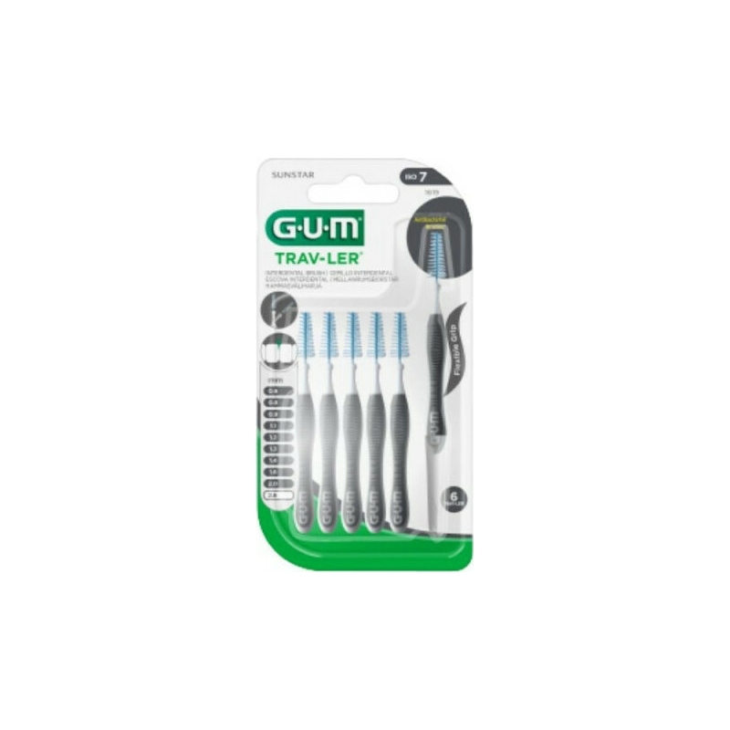 GUM 1619 Trav-ler Interdental Brush - Μεσοδόντιο Βουρτσάκι 2.6mm Γκρι 6 τμχ