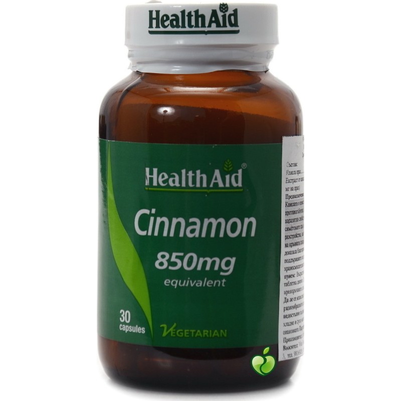 Health Aid Cinnamon 850mg 30 κάψουλες Health Aid Cinnamon 850mg 30 κάψουλες