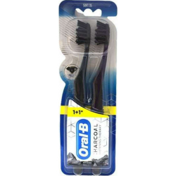 Oral-B Charcoal Whitening Therapy 1+1 Soft Μωβ - Μπλε