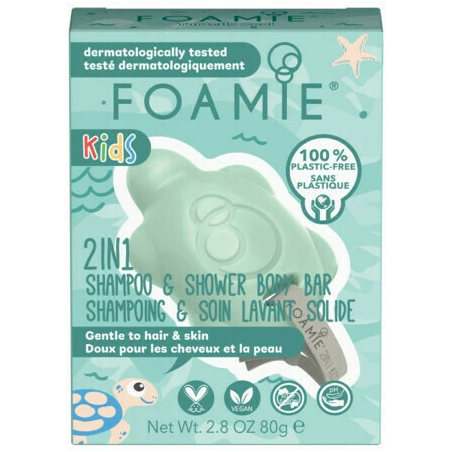 Foamie Kids Turtelly Cool Shampoo & Shower Body Bar 80gr