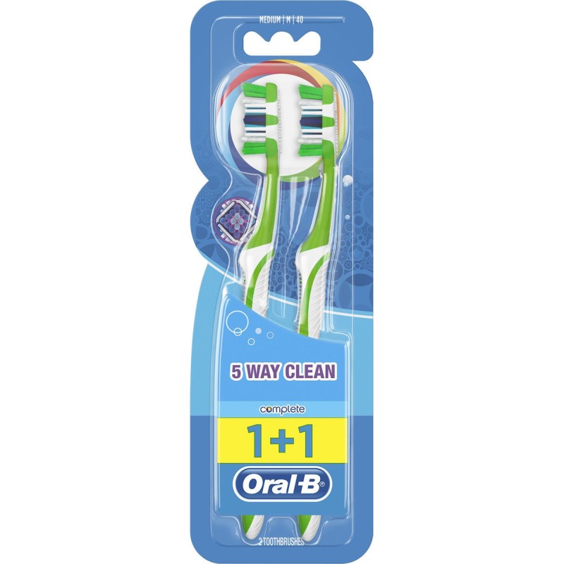 Oral-B Complete 5 Way Clean 40 1+1 Πράσινο - Πράσινο Medium Oral-B Complete 5 Way Clean 40 1+1 Πράσινο - Πράσινο Medium