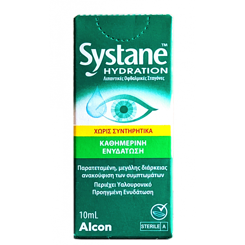 Alcon Systane Hydration Λιπαντικές Οφθαλμικές Σταγόνες χωρίς συντηρητικά 10ml