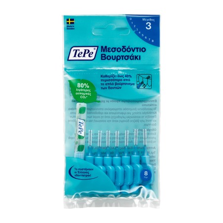 TePe Original Daily Μέγεθος 3 0.6mm 8τμχ Μπλε