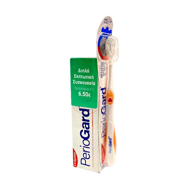 Colgate PerioGard Οδοντόβουρτσα Extra Soft Λευκό - Σομόν & Periogard Οδοντόκρεμα 75ml