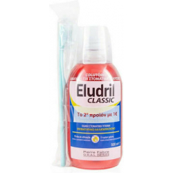 Elgydium Eludril Classic Promo Pack Στοματικό Διάλυμα κατά της Πλάκας 500ml & Clinic Οδοντόβουρτσα 15/100 Μπλε 1τμχ