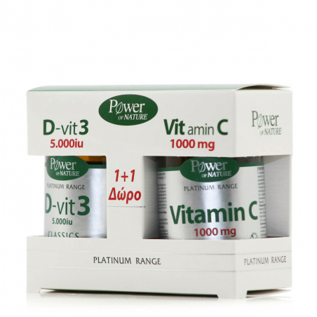 Power Health Classics Platinum Range Vit-D3 5000iu 60 ταμπλέτες & Vitamin C 1000mg 20 ταμπλέτες.
