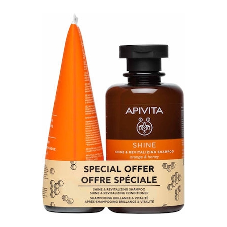 Apivita Promo Shine & Revitalizing Shampoo 250ml & Shine & Revitalizing Conditioner 150ml