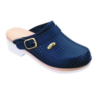 Scholl Super Comfort Αντιολισθητικό Δερμάτινο Unisex Σαμπό Μπλε