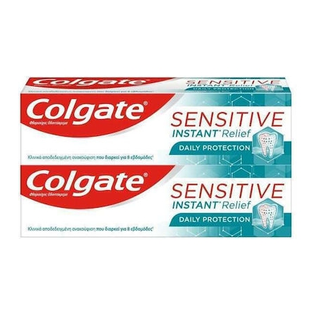 Colgate Sensitive Instant Relief Daily Protection Οδοντόκρεμα για Ευαίσθητα Δόντια 2x75ml