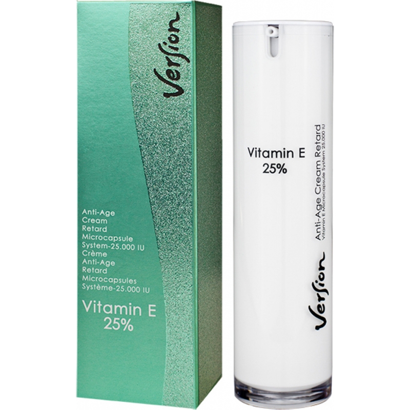 Version Vitamin E 25% Ενυδατική & Αντιγηραντική Κρέμα Προσώπου Νυκτός για Ξηρές Επιδερμίδες 50ml