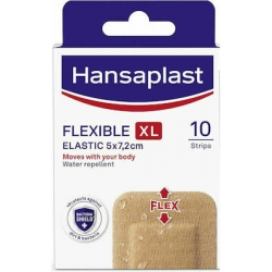 Hansaplast Flexible XL Elastic 5x7,2cm, Αδιάβροχα & Εύκαμπτα Επιθέματα x10 Τεμάχια