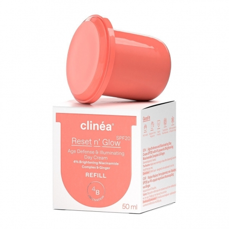 Clinea Reset n' Glow Refill Κρέμα Προσώπου Ημέρας με SPF20 για Αντιγήρανση & Λάμψη 50ml