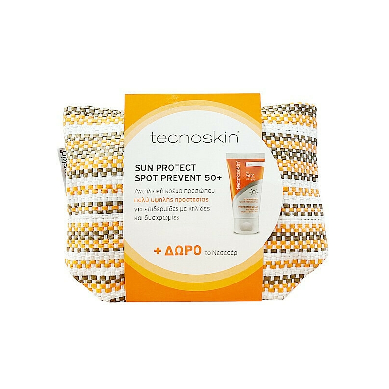 Tecnoskin Sun Protect Spot Prevent 50+ Σετ με Αντηλιακή Κρέμα Προσώπου & Νεσεσέρ