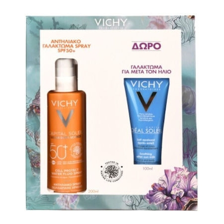 Vichy Promo Capital Soleil Cell Protect Αντηλιακό Γαλάκτωμα Spray SPF50+, 200ml & ΔΩΡΟ Ideal Soleil After Sun Milk 100ml