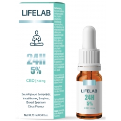 Lifelab 24H 5% CBD 500mg, Υπογλώσσιες Σταγόνες 10ml