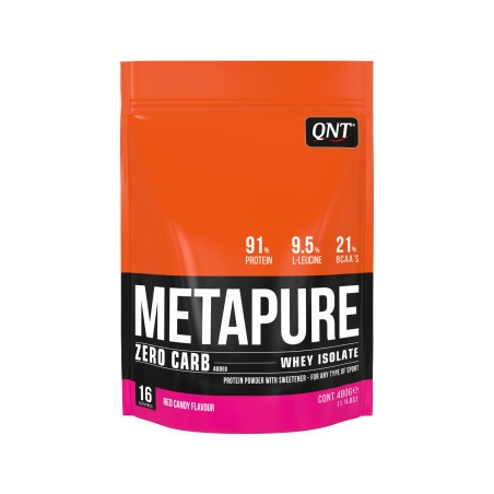 QNT Metapure Zero Carb Whey Isolate Πρωτεΐνη Ορού Γάλακτος με Γεύση Red Candy 480gr
