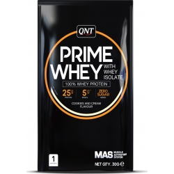 QNT Prime Whey Πρωτεΐνη Ορού Γάλακτος Χωρίς Γλουτένη με Γεύση Cookies & Cream 30gr