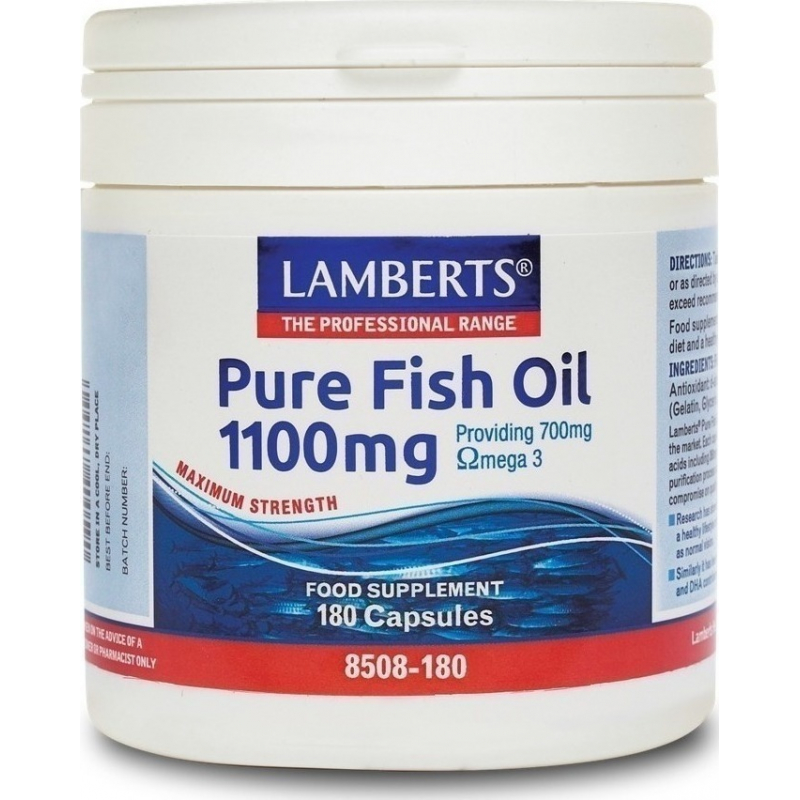 Lamberts Pure Fish Oil Ιχθυέλαιο 1100mg 180 κάψουλες