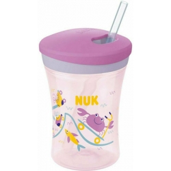 Nuk Παιδικό Ποτηράκι "Action Cup" από Πλαστικό Ροζ 230ml για 12m+