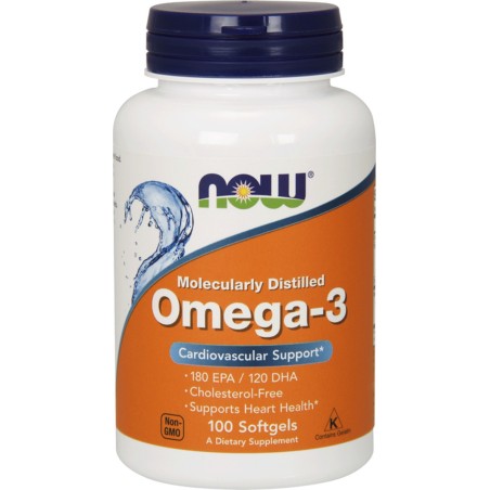 Now Foods Molecularly Distilled Omega 3 Ιχθυέλαιο 1000mg 100 μαλακές κάψουλες