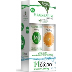 Power Health Magnesium 300mg & Vitamin C 500mg with Stevia 20+20eff.tabs