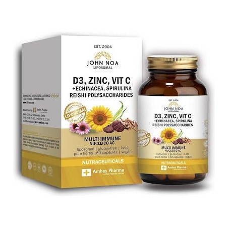 John Noa Liposomal Multi Immune D3- Zinc, Vit C+Echinacea Ενίσχυση του Ανοσοποιητικού 60 κάψουλες