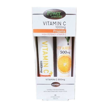 POWER HEALTH Vitamin C 1000mg + Propolis 20αναβ.δισκ. & Vitamin C 500mg 20αναβ.δισκ.