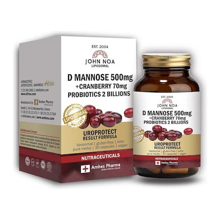 John Noa D-Mannose 500mg+Cranberry 70mg+Probiotics 2Billions 30 κάψουλες