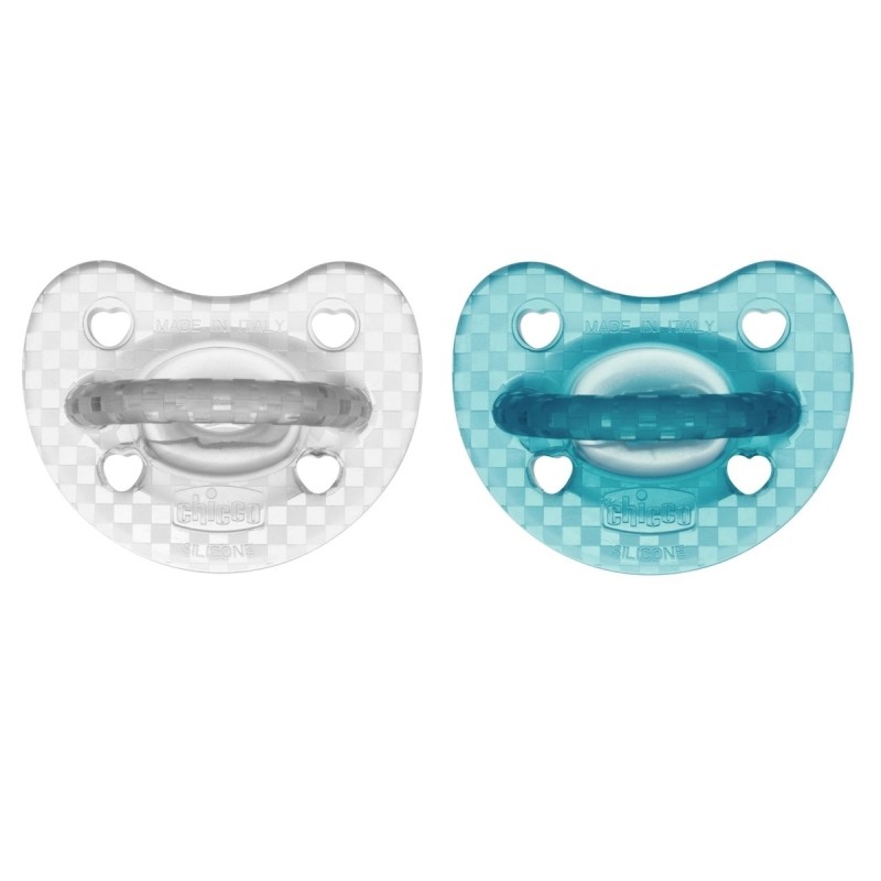 Chicco Πιπίλες Σιλικόνης Soft Luxe για 16-36 μηνών Μπλε - Γκρι 2τμχ Chicco Πιπίλες Σιλικόνης Soft Luxe για 16-36 μηνών Μπλε - Γκρι 2τμχ