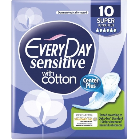 EveryDay Σερβιέτες Sensitive Ultra Plus Super With Cotton 10τεμ