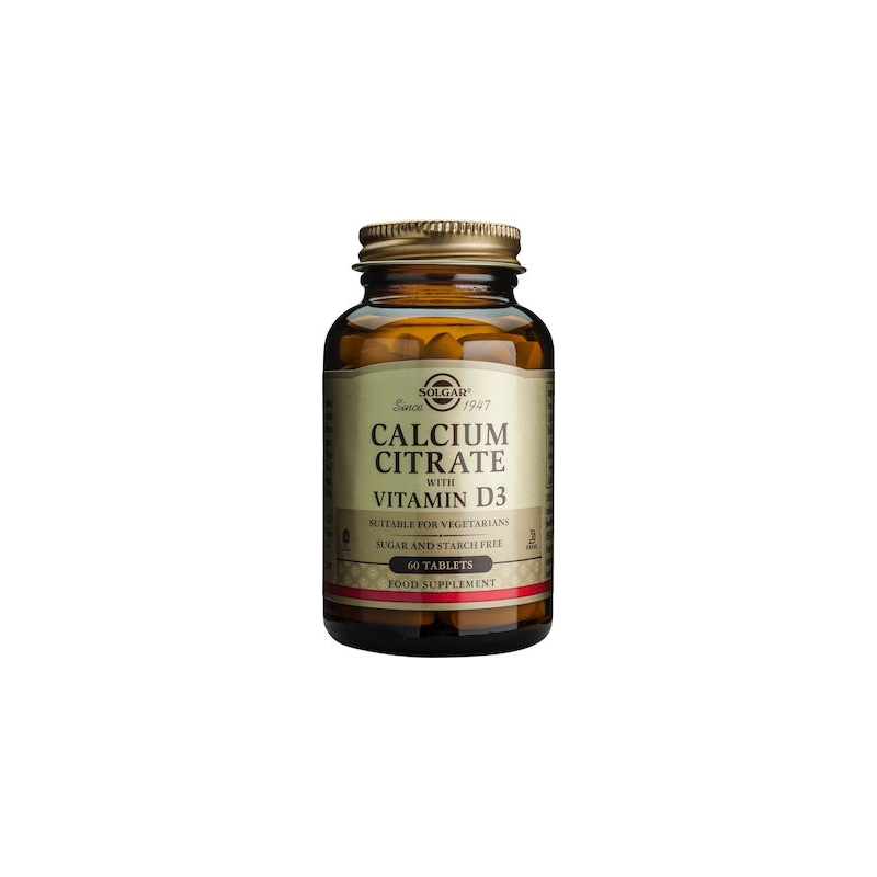 Solgar Calcium Citrate 250mg With Vitamin D3 60tabs