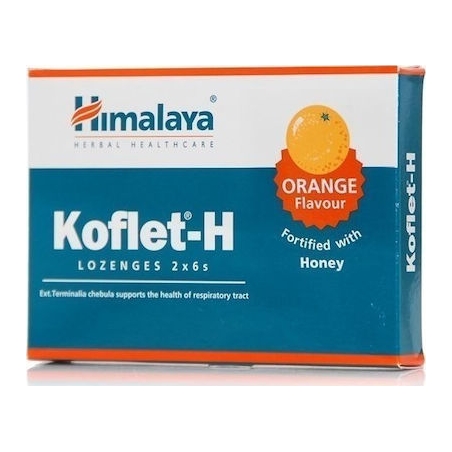 Himalaya Wellness Koflet-H Παστίλιες με γεύση Πορτοκάλι για το Βήχα και τον Πονόλαιμο 12τμχ