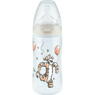 Nuk Πλαστικό Μπιμπερό First Choice Plus Temperature Control Winnie Κατά των Κολικών με Θηλή Σιλικόνης 300ml για 0-6 μηνών Γκρι
