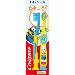 Colgate Παιδική Οδοντόβουρτσα Minions Extra Soft για 2+ χρονών 2τμχ μπλε κιτρινο