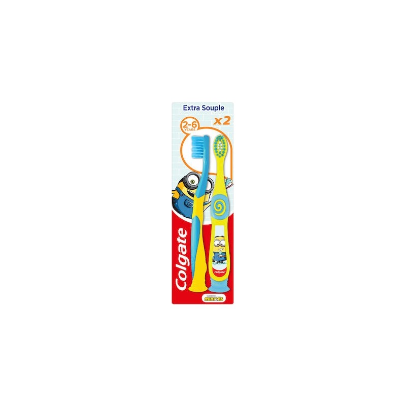 Colgate Παιδική Οδοντόβουρτσα Minions Extra Soft για 2+ χρονών 2τμχ μπλε κιτρινο Colgate Παιδική Οδοντόβουρτσα Minions Extra Soft για 2+ χρονών 2τμχ μπλε κιτρινο