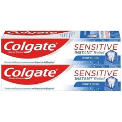 Colgate Sensitive Instant Relief Whitening Οδοντόκρεμα για Ευαίσθητα Δόντια & Λεύκανση 2x75ml
