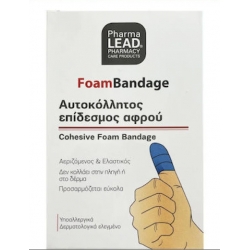PharmaLead Foam Bandage Αυτοκόλλητος Επίδεσμος Αφρού Μπλε 6cm x 1m 1τμχ
