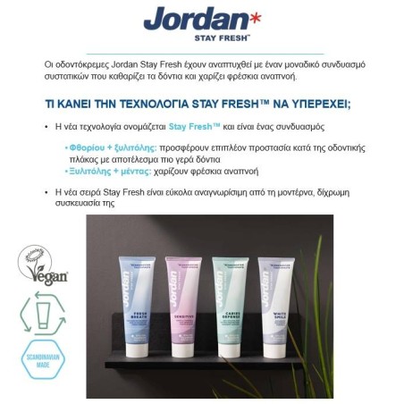 Jordan Stay Fresh Fresh Breath Οδοντόκρεμα 75ml