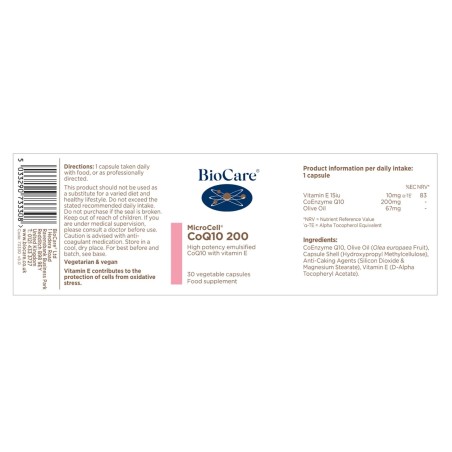 BioCare MicroCell CoQ10 200 30 κάψουλες