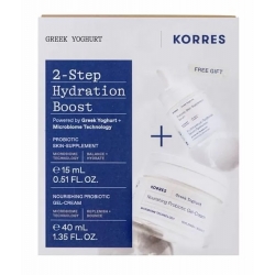 Korres Greek Yoghurt 2-Step Hydration Boost Nourishing Probiotic Gel & Cream 40ml & Probiotic Skin-Supplement Serum 15ml